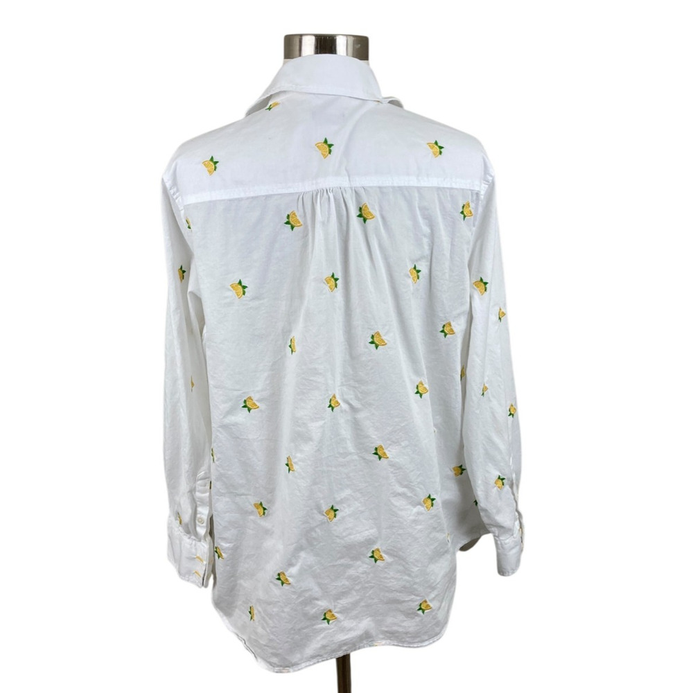 Talbots 1x Embroidered Lemon Button Front Shirt C… - image 3